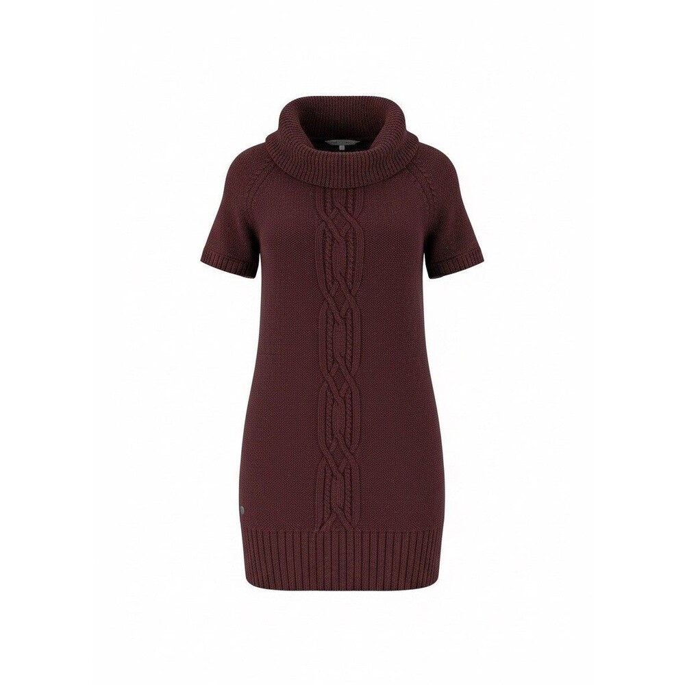 Athleta Women’s Maroon Cowl Neck Tisbury Cable knit Tunic Sweater Size L